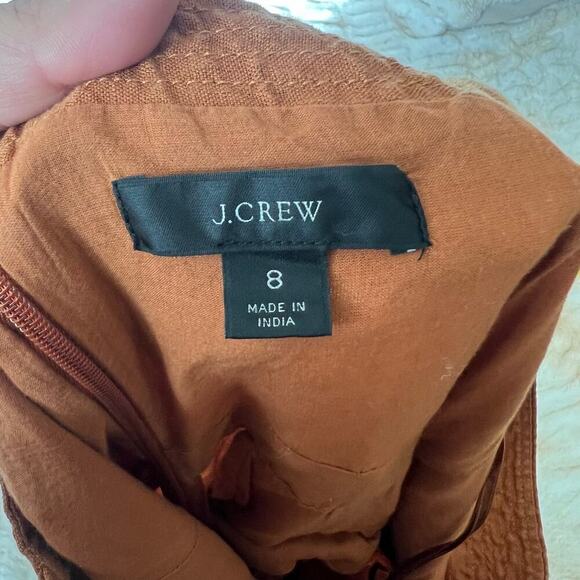 J.Crew Women's 100% Linen Sleeveless Lagenlook Jumpsuit Mustard Size 8 - Picture 7 of 11